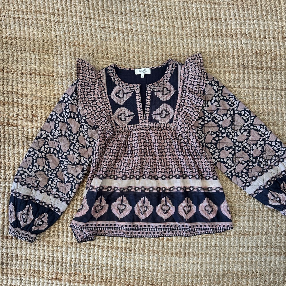 SEA LILAC MARGO QUILTED BLOUSE SIZE SMALL - Picture 6 of 9